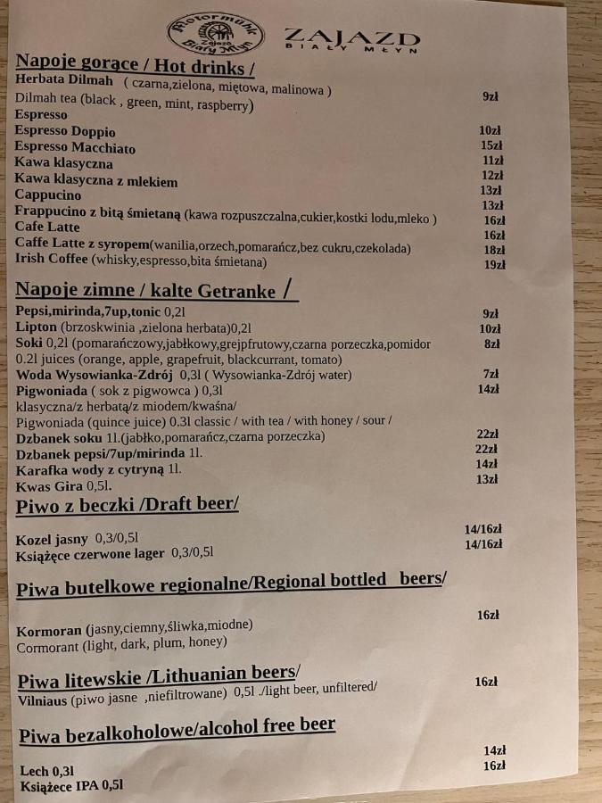 Zajazd Bialy Mlyn Sterławki Wielkie Esterno foto